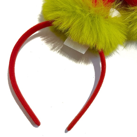 The Grinch Who Stole Christmas Dr Seuss Santa Hat Hair Headband Costume Red Fur - Picture 3 of 7